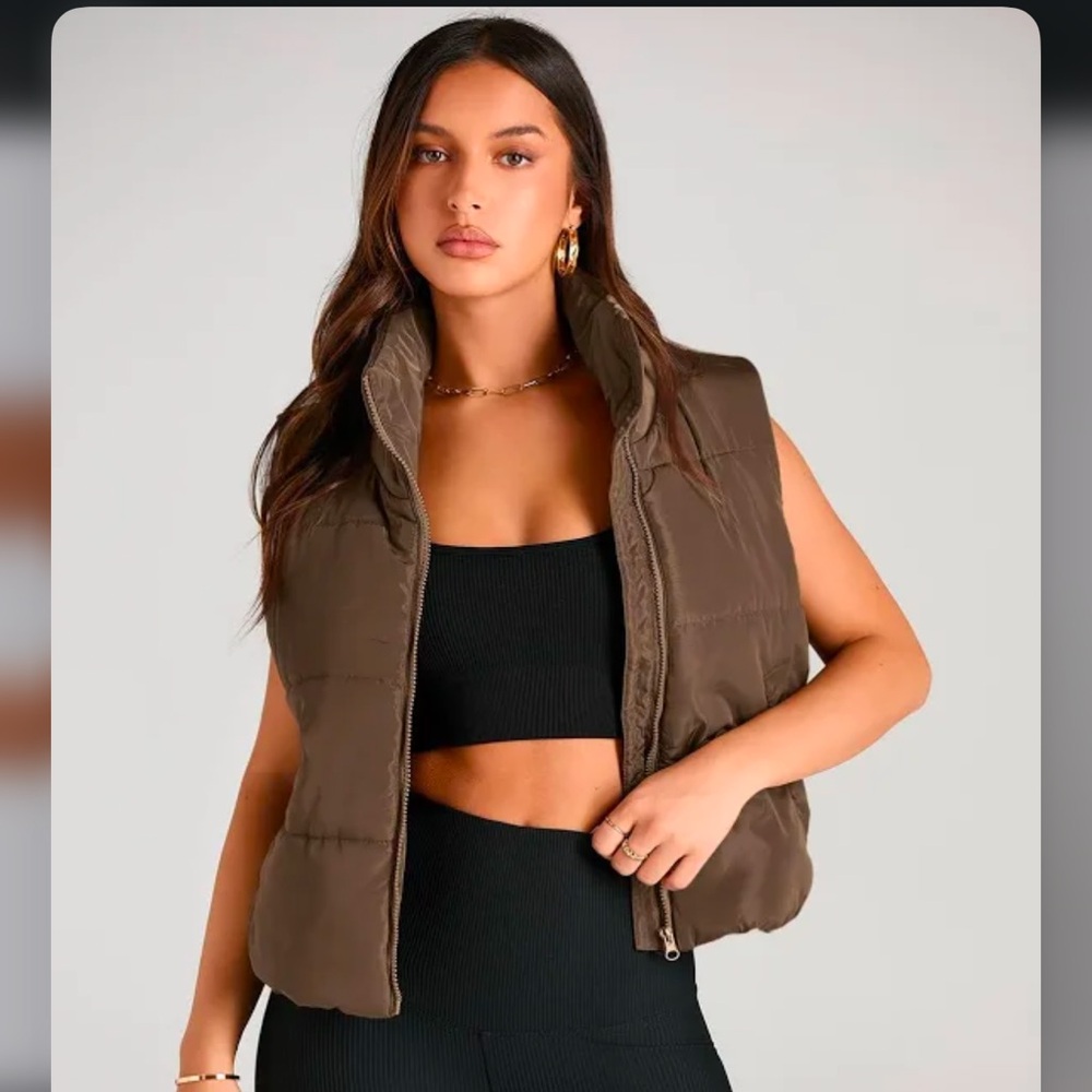 Shiny Brown Puffer Vest